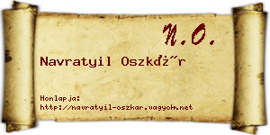 Navratyil Oszkár névjegykártya